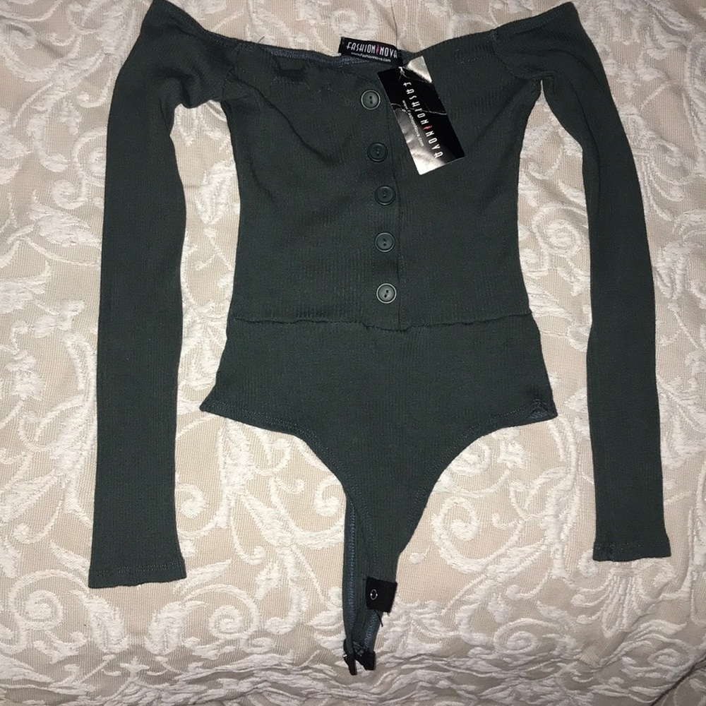 🔥Gray Green Off the Shoulder Long Sleeve Suit🔥